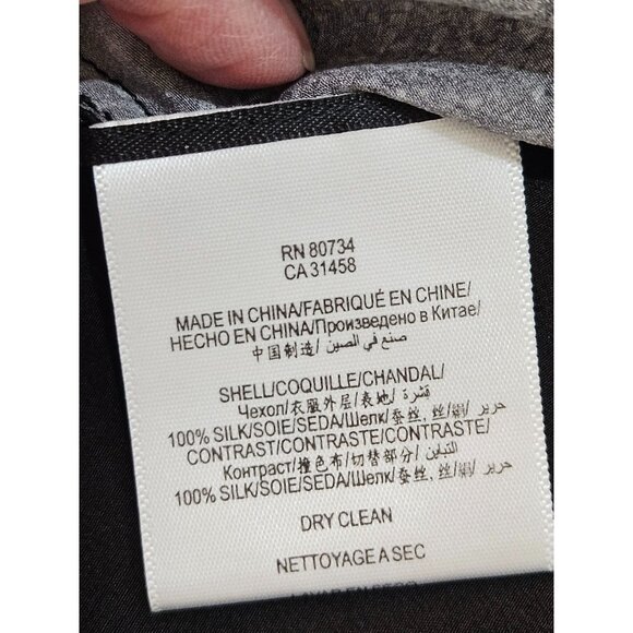 BCBGMaxAzria Silk Addy Blouse Sz. Small Landscape Print Artsy Art To Wear B&W - Picture 10 of 12